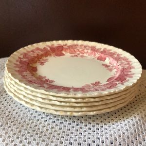 Wedgewood Bramble of Etruria & Barlaston PINK England 8.25” Plates, Set of 5